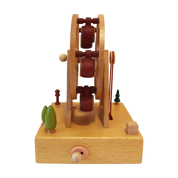 CAIXA DE MUSICA RODA GIGANTE DE MADEIRA TALHADA