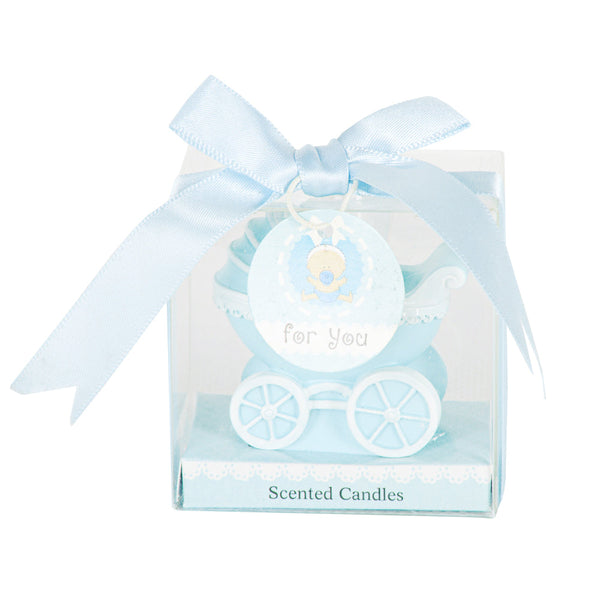 KIT COM 10 VELA CARRINHO VINTAGE AZUL PERFUMADAS