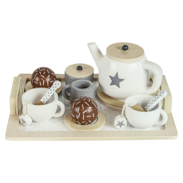 JOGO DE CHA DE MADEIRA 12PCS