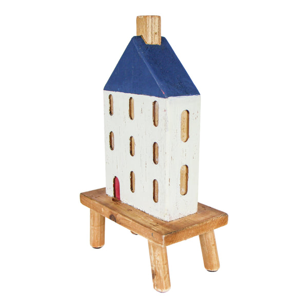 ADORNO CASA TELHADO AZUL MADEIRA RUSTICA