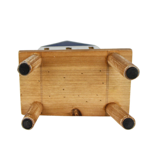 ADORNO CASA TELHADO AZUL MADEIRA RUSTICA