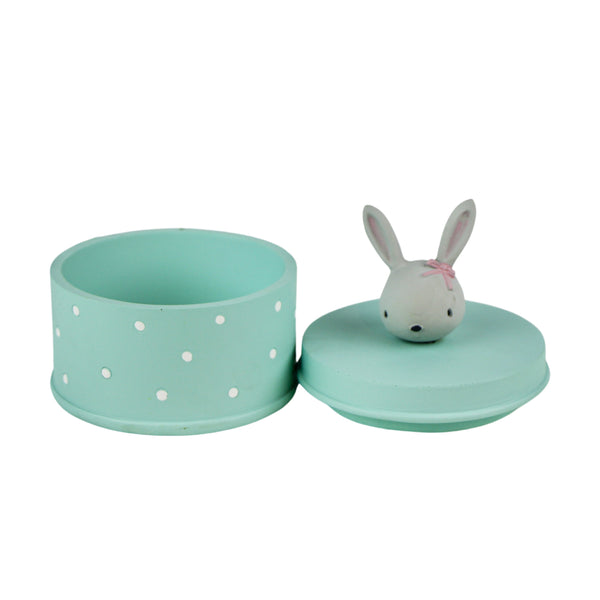 PORTA JOIA COELHO VERDE AGUA