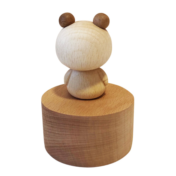 CAIXA DE MUSICA URSO DE MADEIRA TALHADA TOCA MUSICA WHEN YOU WISH UPON A START