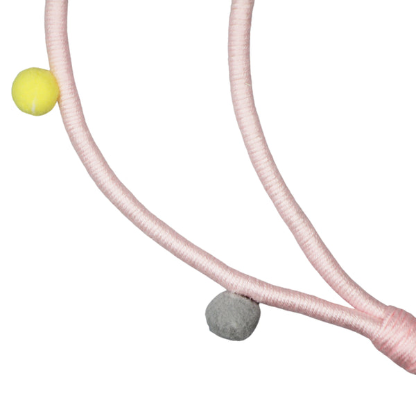 ADORNO DE PAREDE LUA ROSA COM POMPOM