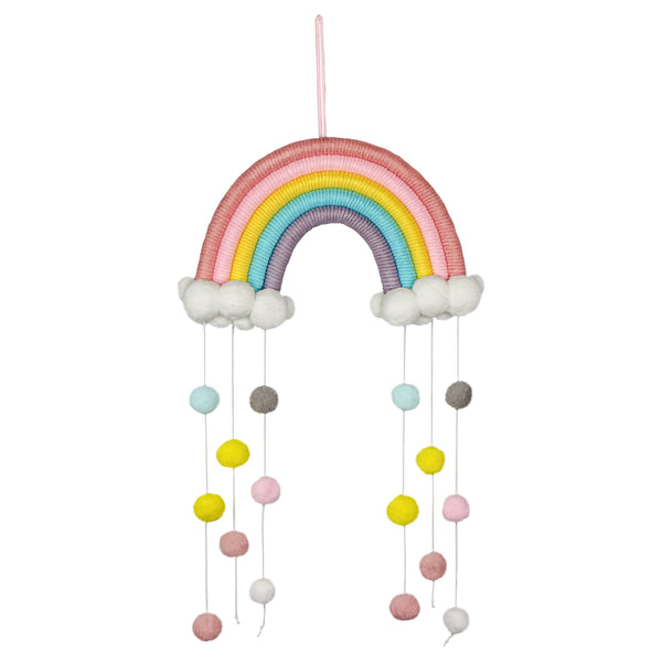 ADORNO ARCO IRIS COM POMPOM