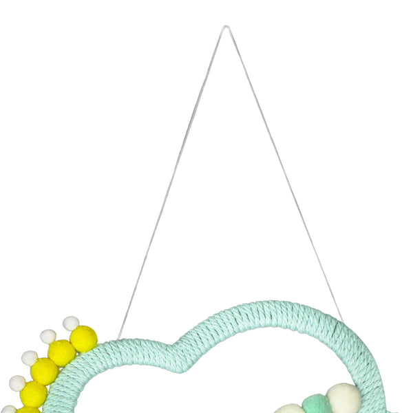 ADORNO NUVEM COM POMPOM VERDE