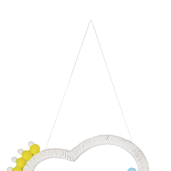 ADORNO NUVEM COM POMPOM BRANCO