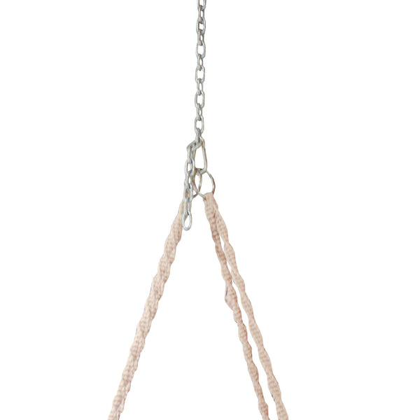 M1 POLTRONA MACRAME COM ALMOFADAS ACOMPANHA GANCHO, MOSQUETAO E CORRENTE