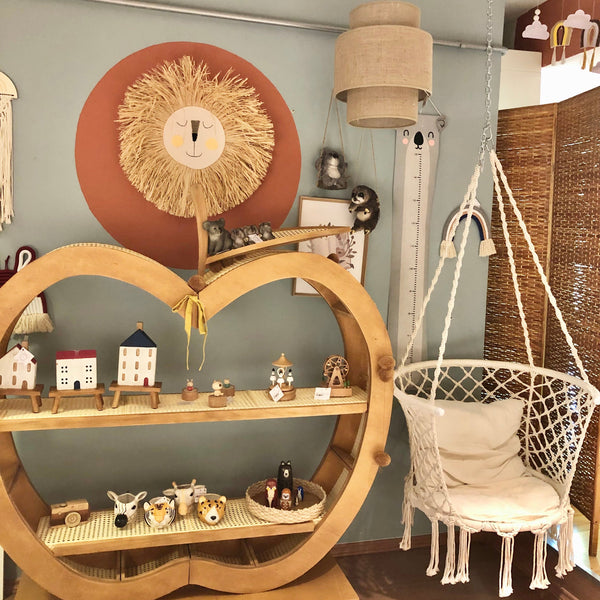 M1 POLTRONA MACRAME COM ALMOFADAS ACOMPANHA GANCHO, MOSQUETAO E CORRENTE