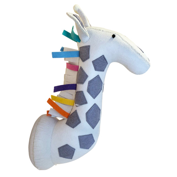 CABECA DECORATIVA GIRAFA COLORIDA