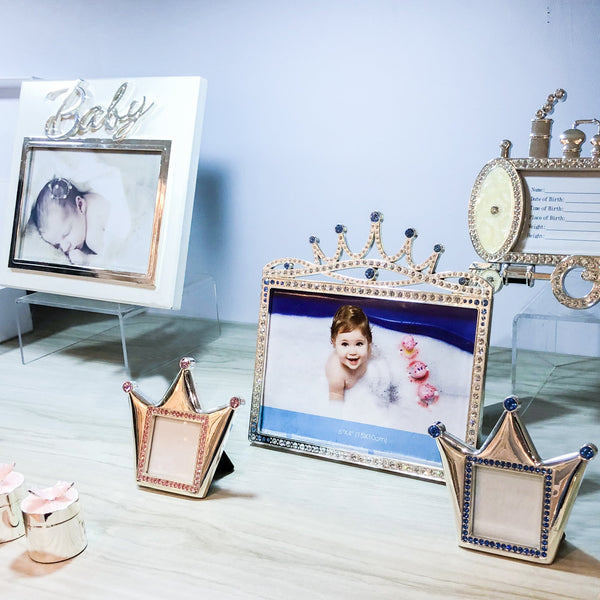 M1 PORTA RETRATO COROA ROSA 9 X 8 CM - FOTO 4X4