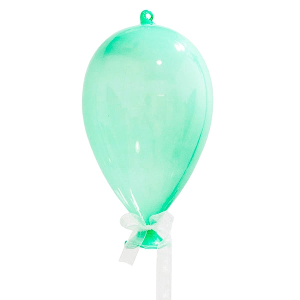 ESCULTURA BALAO DE VIDRO TRANSLUCIDA VERDE AGUA P